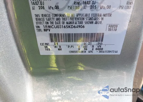 2005 Ford Escape Xlt from USA, damaged, VIN 1FMCU03165KD64906